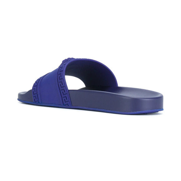Versace Medusa Palazzo Blue Rubber Logo Slide Pool Sandal Flip Flop Flat 44 11 main image 5
